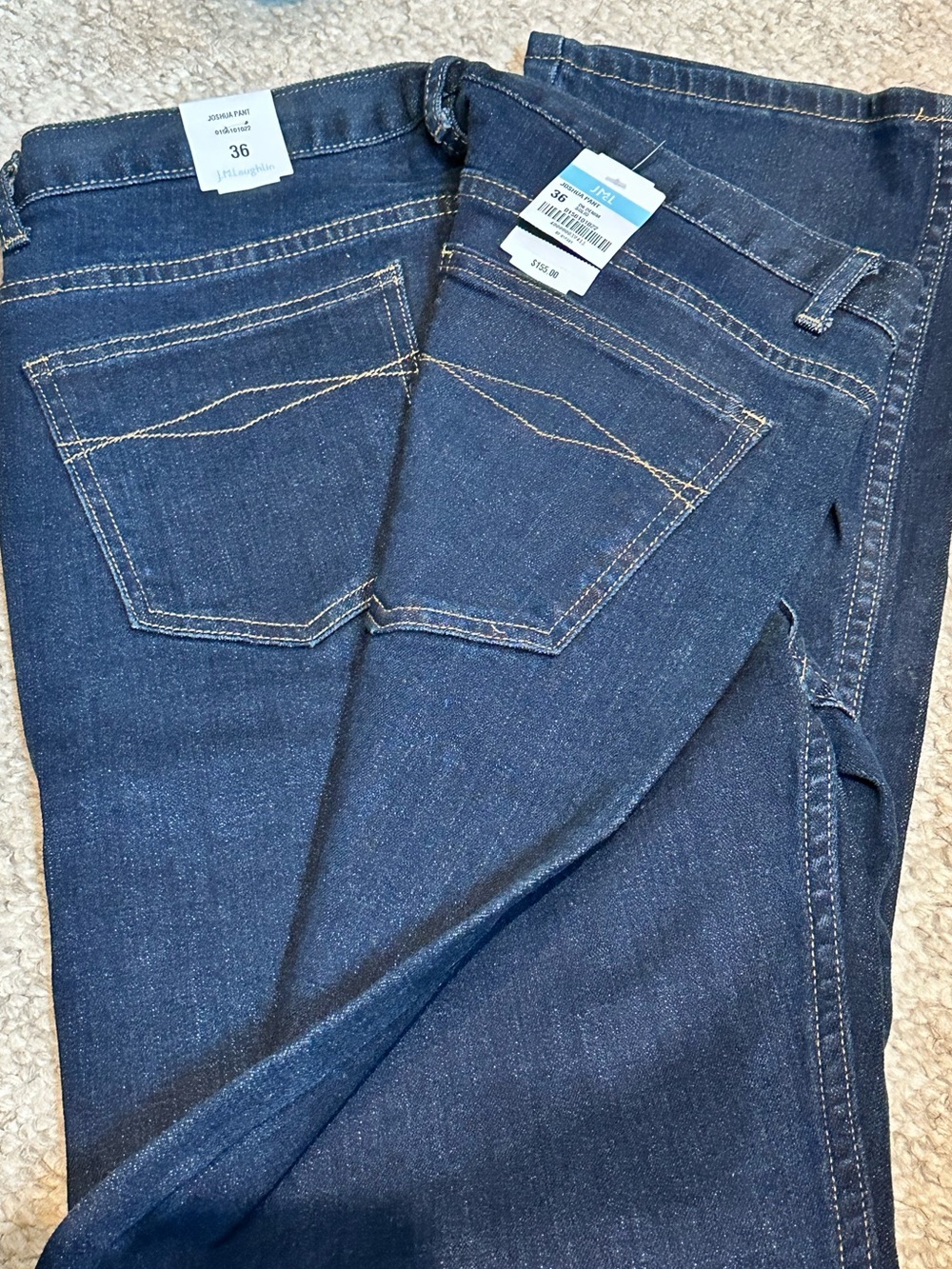 J. McLaughlin Men’s Joshua Pant Straight Jeans in Dark Blue Denim